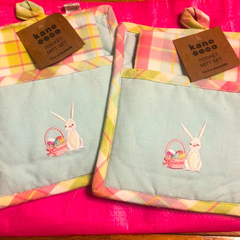 Easter Bunny Kitchen Pocket Mitt Sets